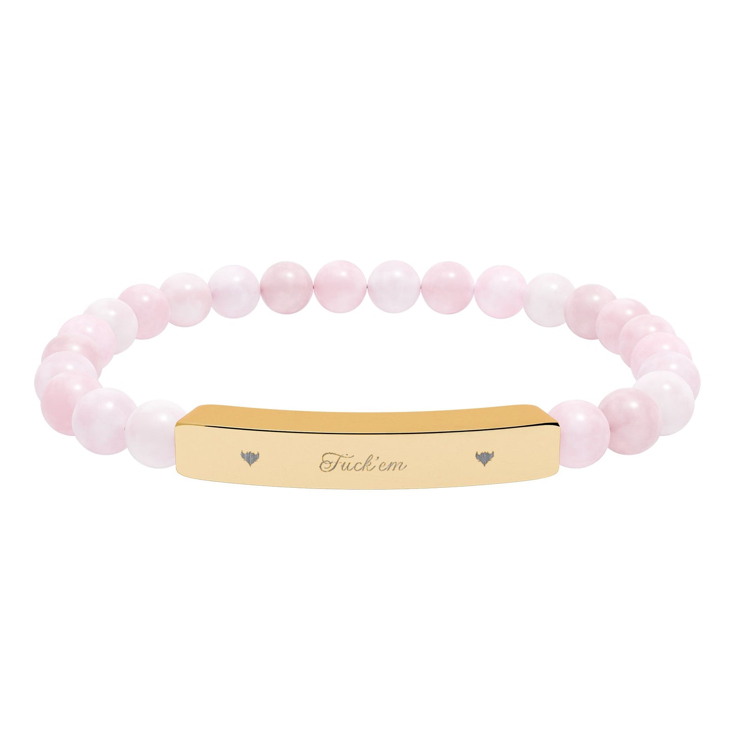 Engravable Natural Stone Stretch Bar Bracelet — Personalized Beaded Bracelet