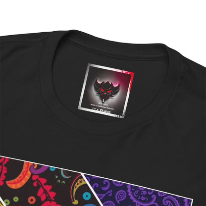 Patchwork Bandana Tee – Psychedelic Bandana Patchwork T-Shirt with Ungodly Apparel Logo