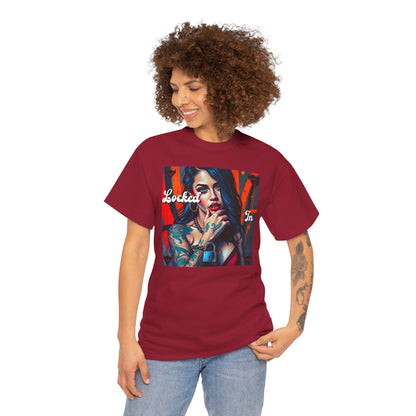 "Locked In" Latina Unisex Heavy Cotton Tee - Bold Tattoo Art for Everyday Wear