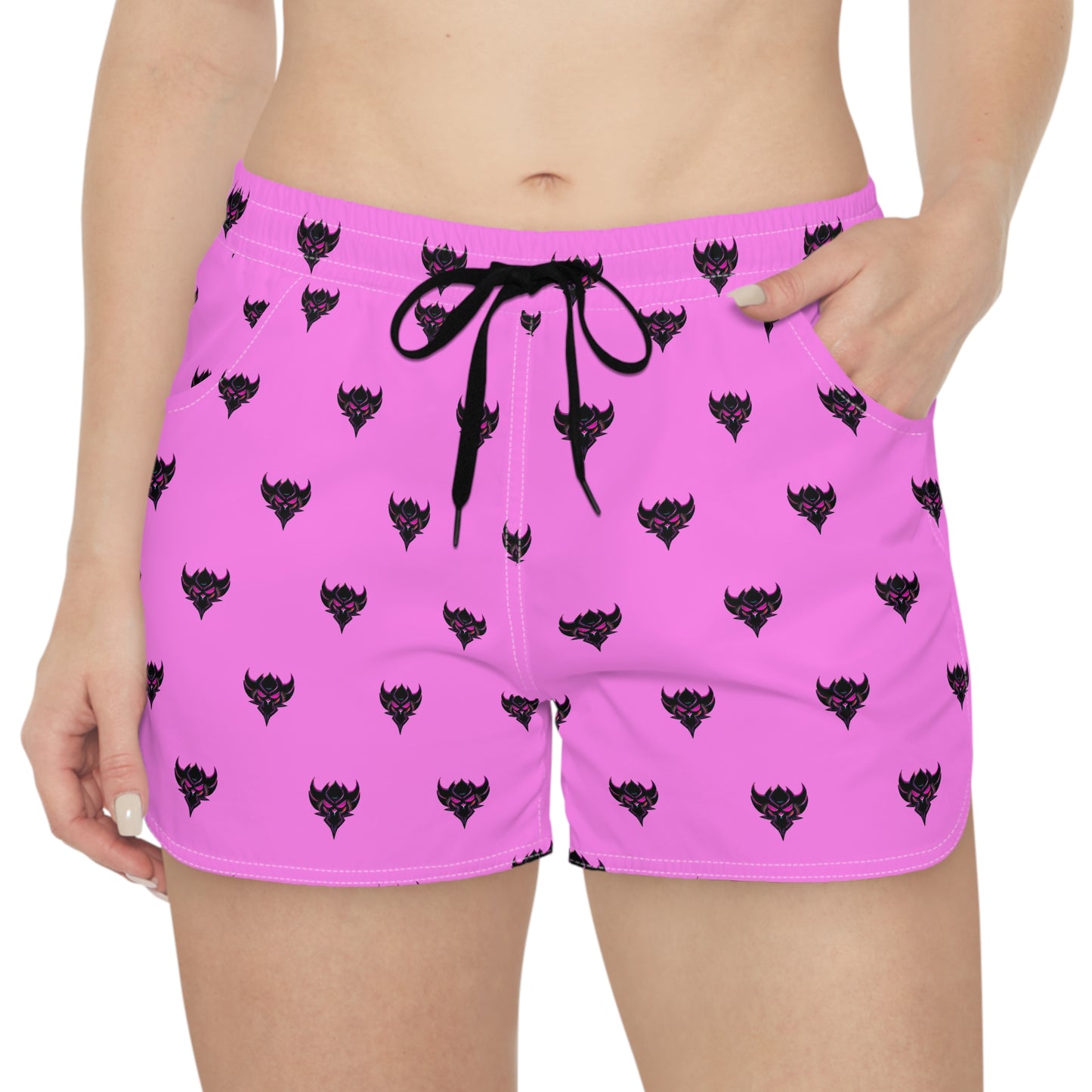 Women's Shorts — Pink Ungodly Apparel Logo Pattern Casual Lounge Shorts