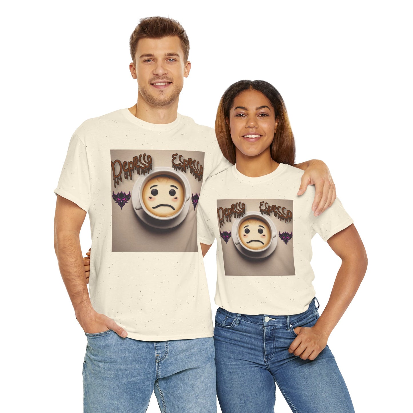 Unisex Heavy Cotton Tee - "Depresso Espresso" Graphic Shirt