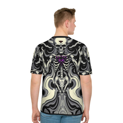 Gothic Skeleton Graphic Tee, Spooky T-Shirt for Halloween, Edgy Casual Wear, Perfect for Festivals, Unique Gift for Men