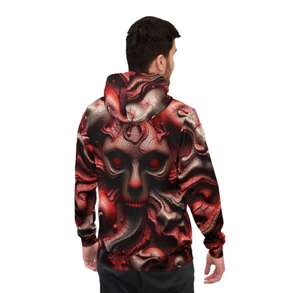 Gritty Skull Hoodie - Unisex Athletic Wear, Streetwear Style, Cryptic Design, Gift for Gamers, Halloween Apparel