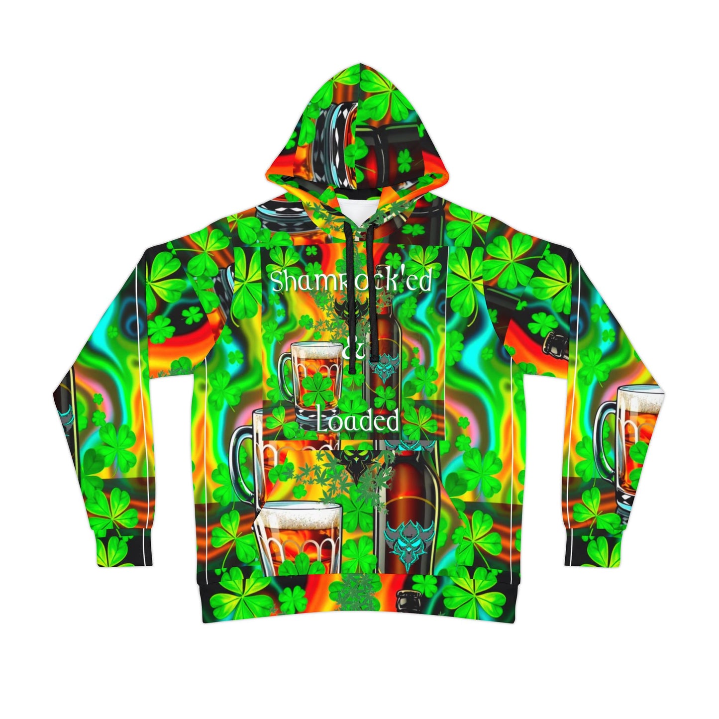 "Shamrocked and Loaded Athletic Hoodie" for St. Patrick's Day