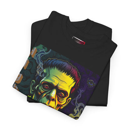 "High and Haunted" Frankenstein Tee, Unisex Graphic Shirt, Halloween Apparel, Spooky Gift, Horror Movie Merchandise, Party Outfit