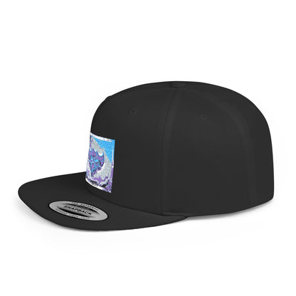 "Ungodly Apparel Blue" Vibrant Graphic Flat Bill Snapback Hat - Trendy Urban Style