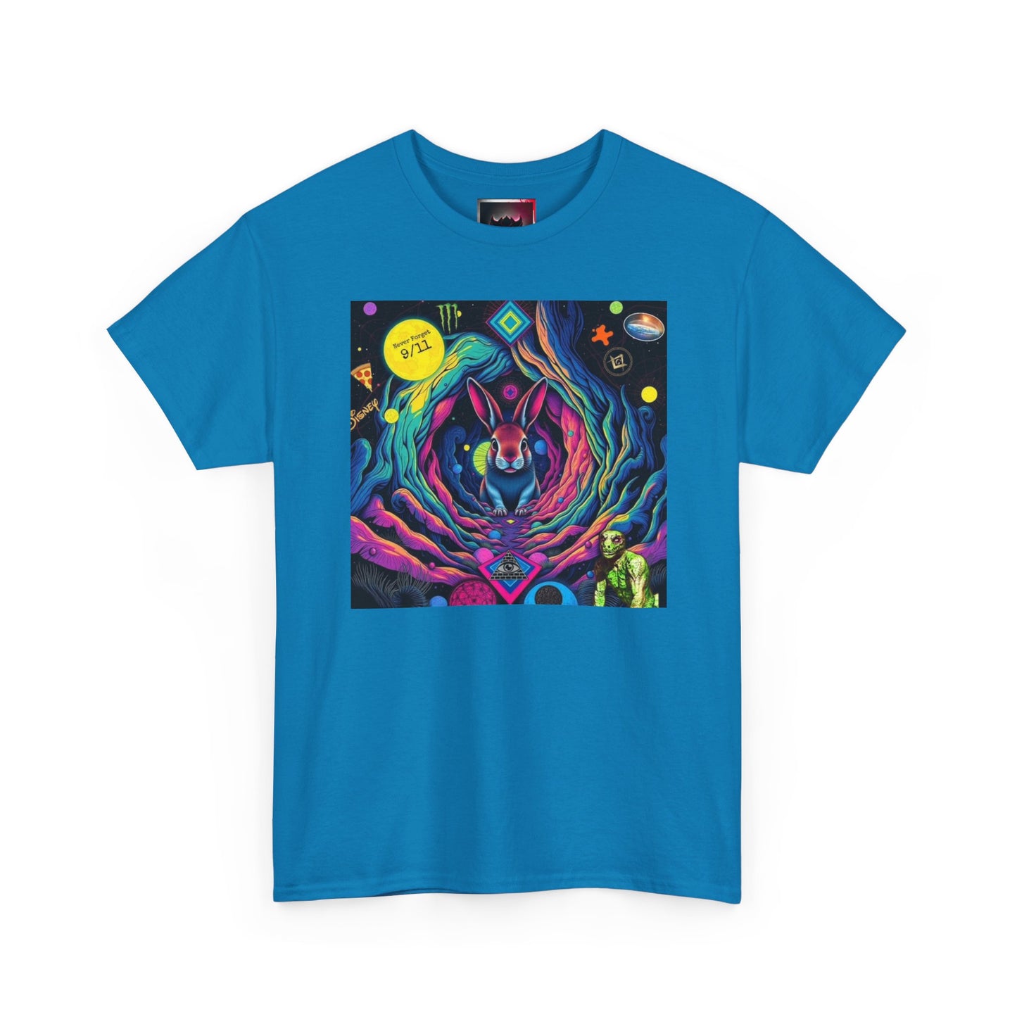 Psychedelic Cosmic Rabbit Hole T-Shirt — Vibrant Trippy Space Art Tee