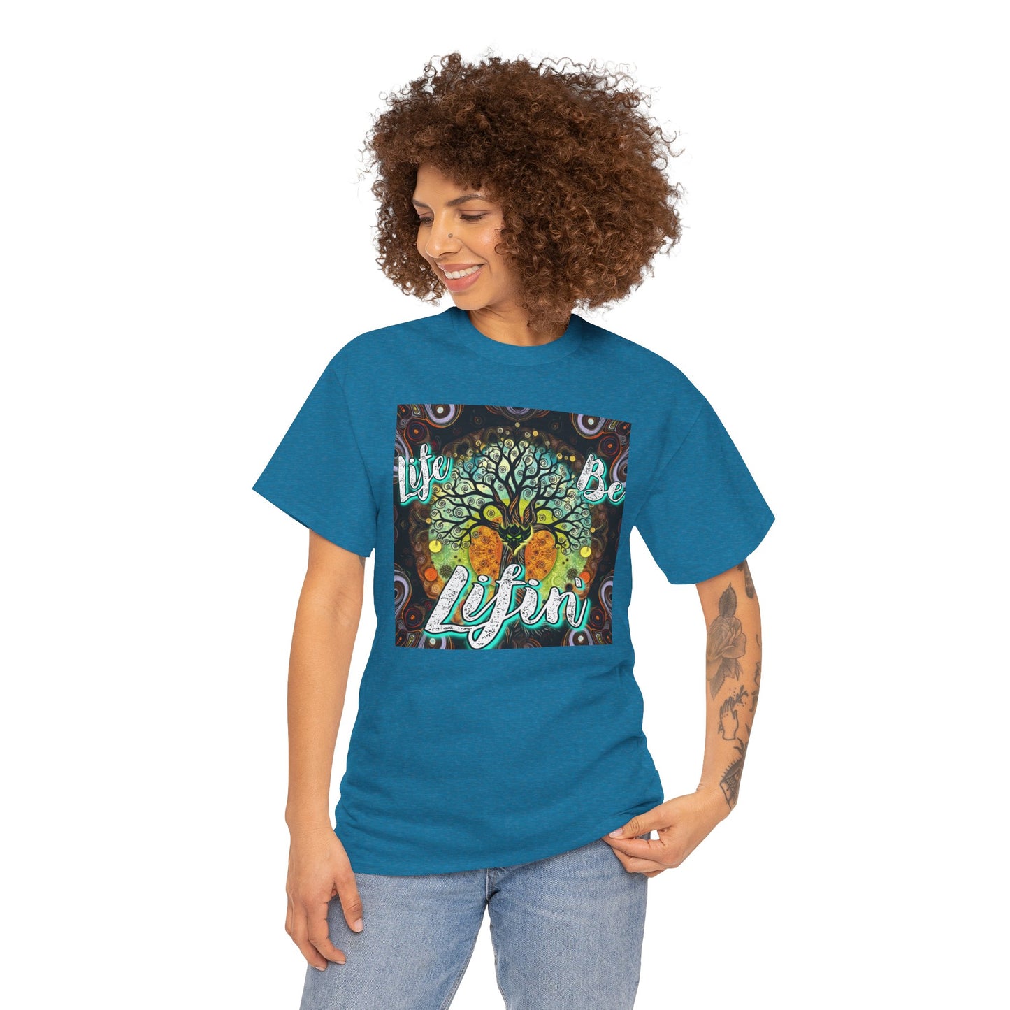 "Life be Lifin" Unisex Heavy Cotton Tee - Inspirational Tree Design