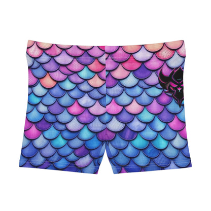 Mermaid Scale Women's Shorts — Colorful Pastel Swim/Activewear