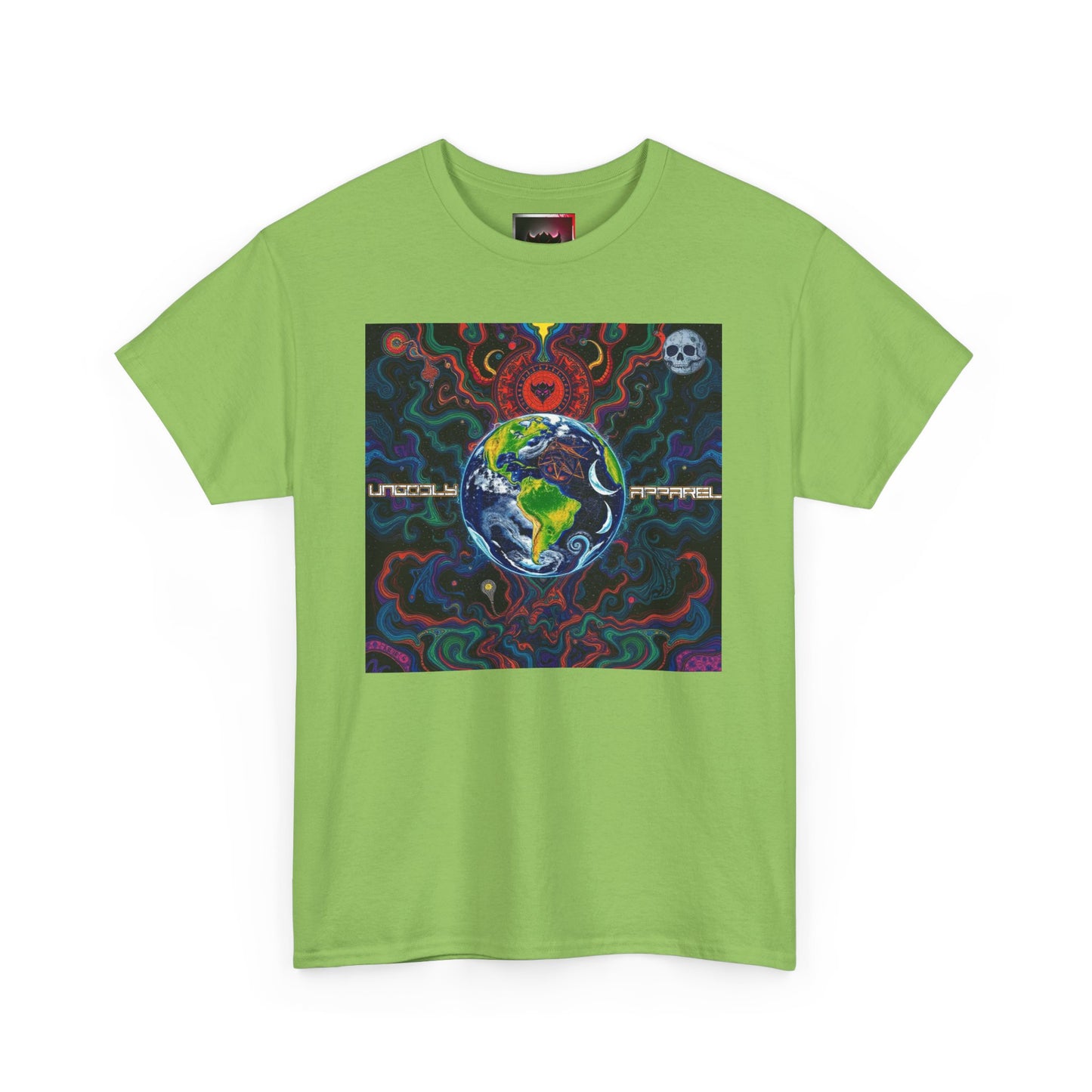Unisex Heavy Cotton Tee - Vibrant "Ungodly Earth" Design for Nature Lovers