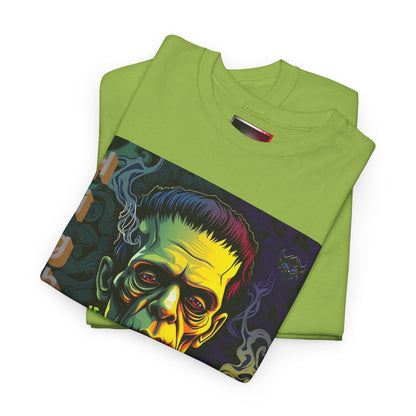 "High and Haunted" Frankenstein Tee, Unisex Graphic Shirt, Halloween Apparel, Spooky Gift, Horror Movie Merchandise, Party Outfit