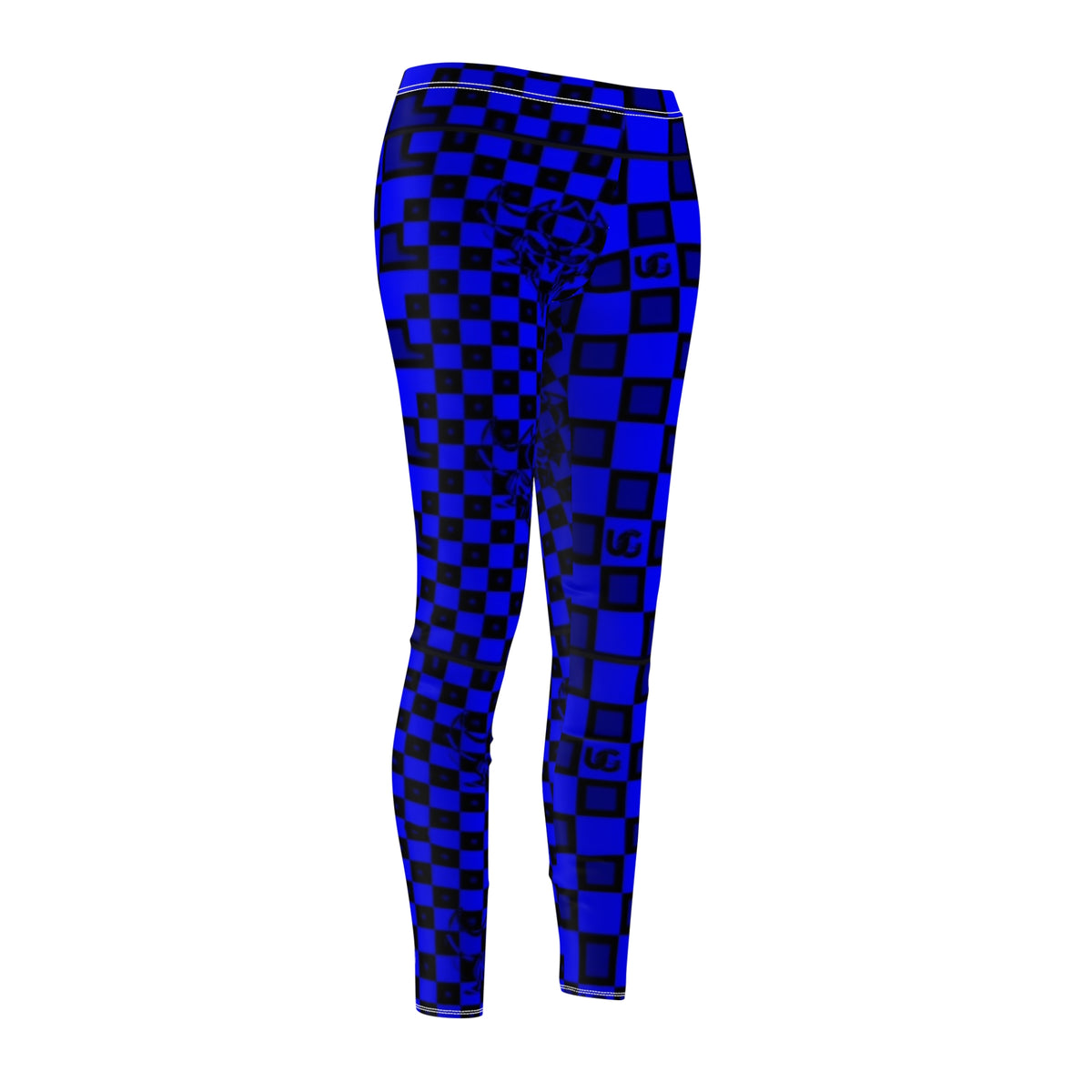 UG Apparel Blue Checkerboard Leggings