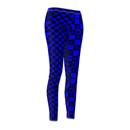 UG Apparel Blue Checkerboard Leggings