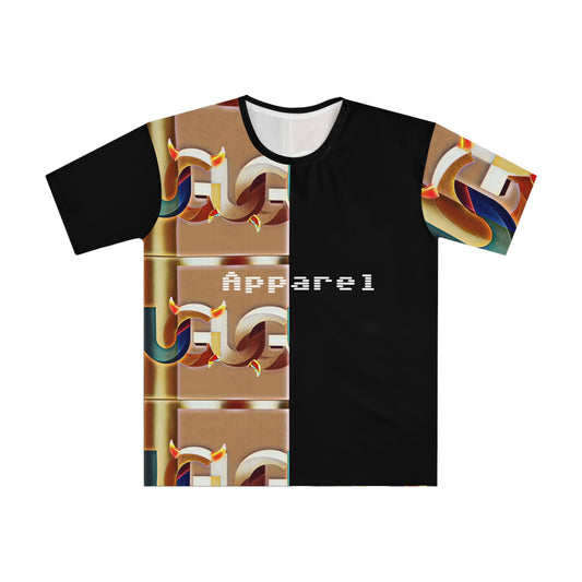 Retro Graphic Tee — 'Ungodly Gold Chain Pattern Apparel' Split-Pattern All-Over Print T-Shirt