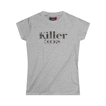 "Killer Looks Deadly Intent" Women's Softstyle Tee | Chic Everyday Top, Casual Wear, Gift for Her, Trendy Fashion Tee, Stylish Graphic Shirt