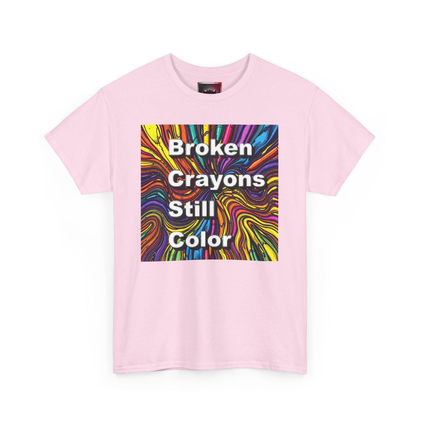 Inspirational Unisex Heavy Cotton Tee - 'Broken Crayons Still Color'