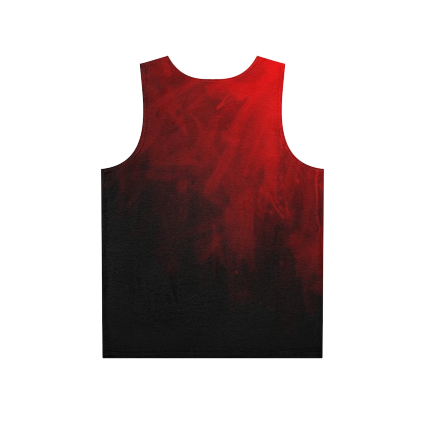 Men's Red Black "The Goat" Baphomet Gradient Skull Tank Top — Gothic Streetwear Muscle Tee