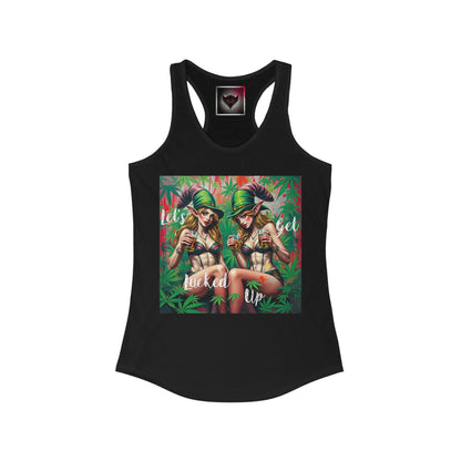 "Let's Get Lucked Up" Wicked Vibes Women's Racerback Tank - Tropical Party Design