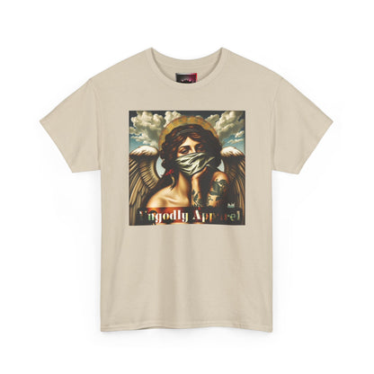 Angel Portrait Graphic Tee — 'Ungodly Apparel' Streetwear T-Shirt