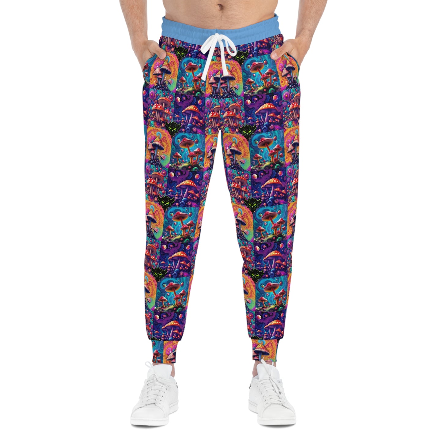 Colorful Mushroom Pattern Athletic Joggers - Funky & Cozy Activewear