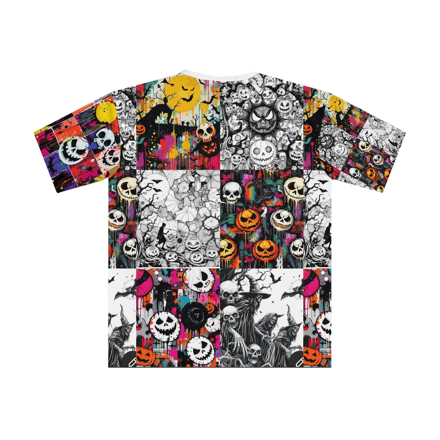 Halloween Skull Pattern T-Shirt, Spooky Graphic Tee, Men's Halloween Apparel, Unique Halloween Gift, Casual Wear