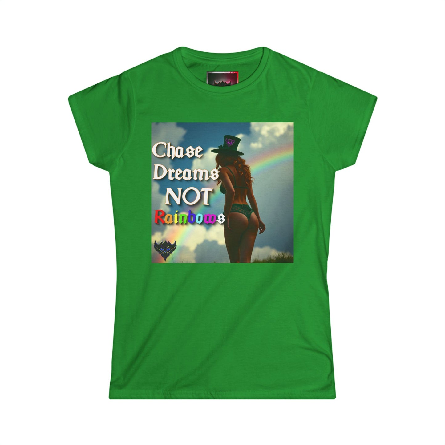 Inspirational Women's Softstyle Tee - 'Chase Dreams NOT Rainbows'