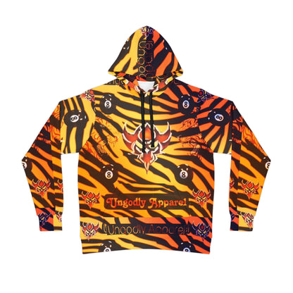 Vibrant "Ungodly Tiger" Print Athletic Hoodie
