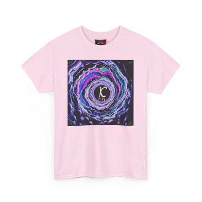 "K-Hole" Unisex Heavy Cotton Tee - Cosmic Swirl Graphic Tee for Trendy Vibes