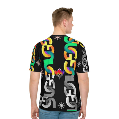 Bold Multi-colored Ungodly Chain Pattern Graphic T‑Shirt — All-Over Print Men's Tee