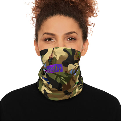 Camo Winter Neck Gaiter with Drawstring – 'Ungodly Apparel' Graphic