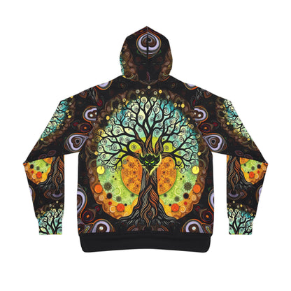 Vibrant Tree of Life Athletic Hoodie - Energetic Design for Nature Lovers