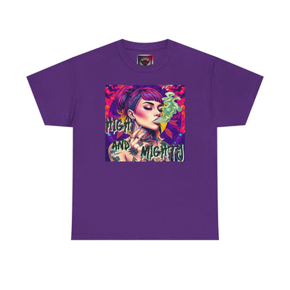 Chic Unisex Heavy Cotton Tee - 'High and Mighty' Graphic Shirt for Trendsetters