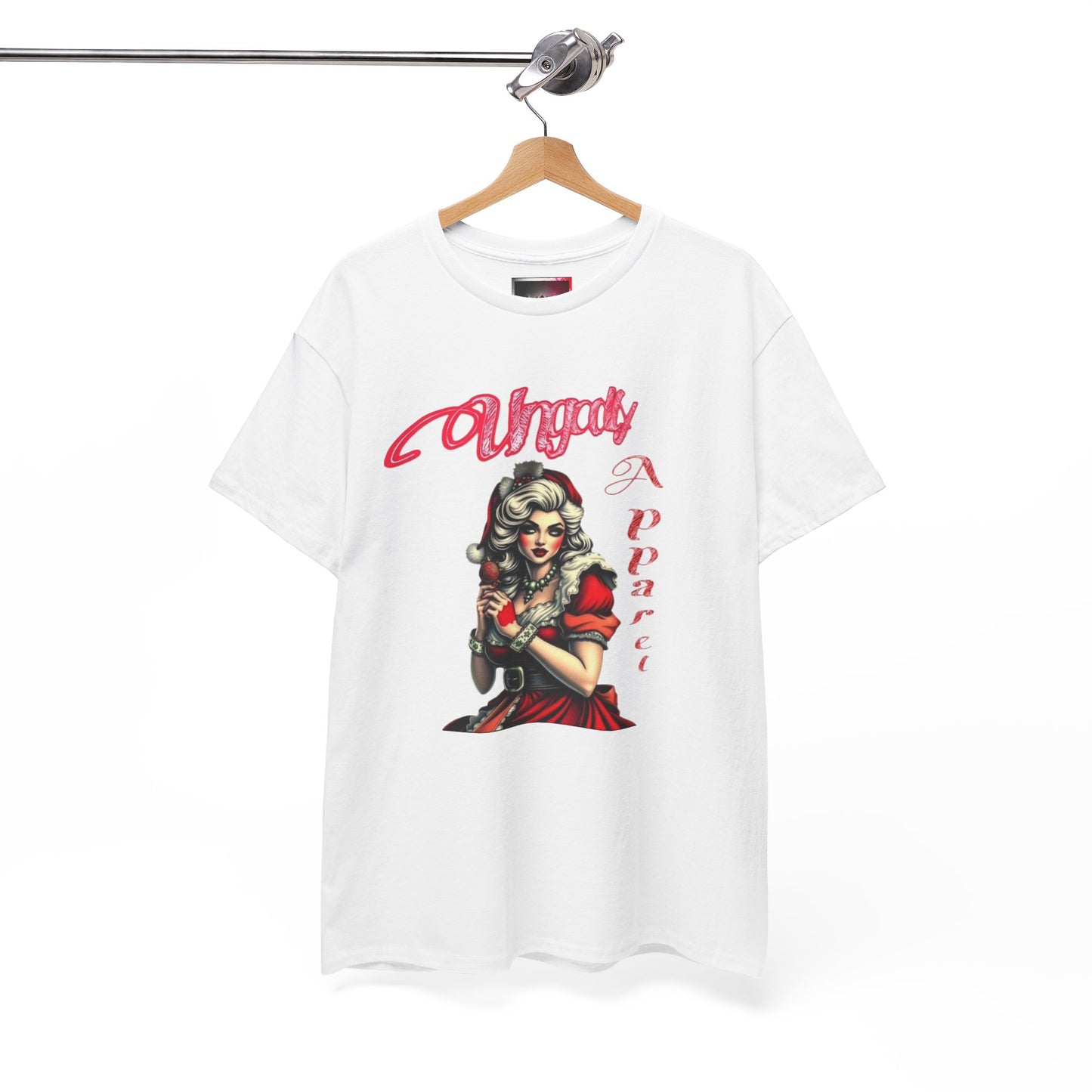 Vintage Pin-Up 'Ms Claus' Tee — Retro Rockabilly Cotton T-Shirt
