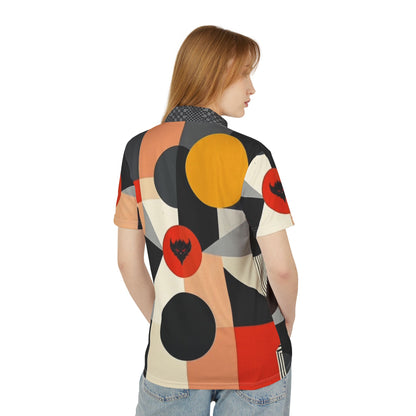 Abstract Geometric Polo Shirt —Ungodly Apparel Logo Retro Mid-Century Pattern