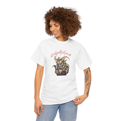 Krampus Graphic Tee — 'Krampusly Obsessed' Horned Demon Holiday T-Shirt
