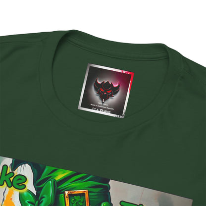 St. Patrick's Day Unisex Heavy Cotton Tee - "Make Your Own Luck Then Double Down" Fun Graphic Tee