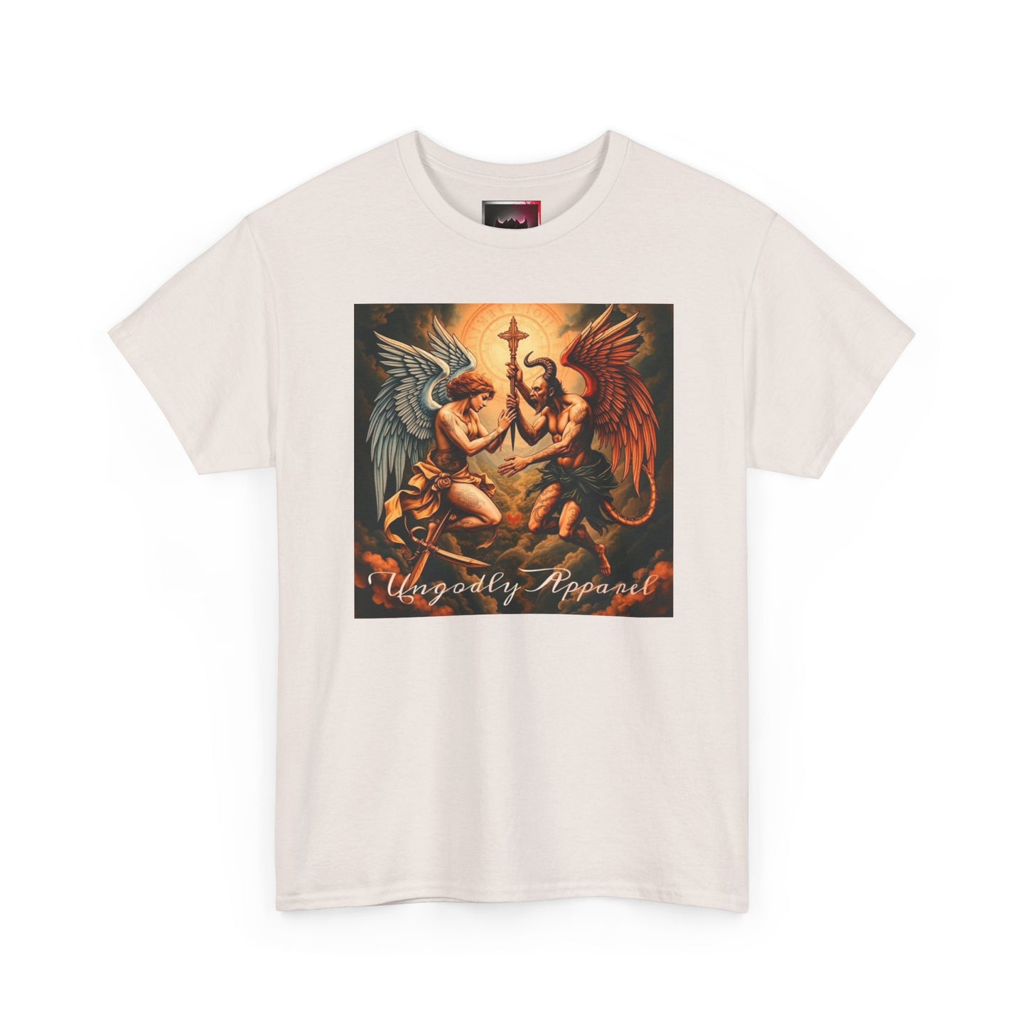 Angels & Demons Graphic Tee — 'Heavenly Musical' Vintage Gothic Art Shirt