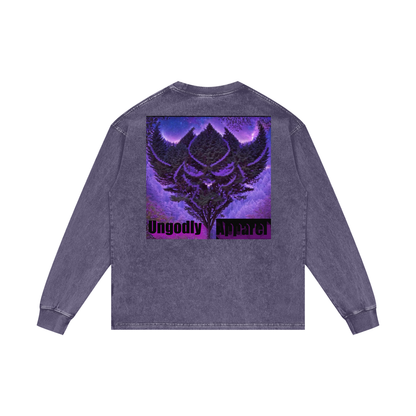 "Got That Dog in Me" Acid Wash Oversize Long Sleeve T-Shirt