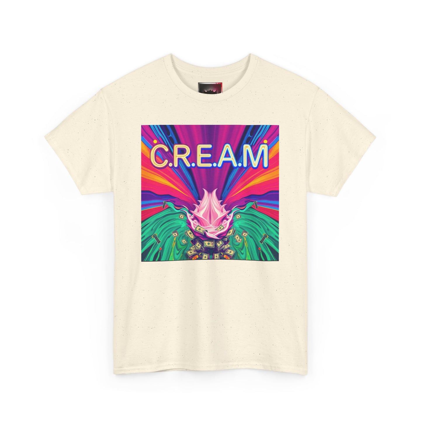 C.R.E.A.M. Unisex Heavy Cotton Tee, Colorful Graphic Shirt, Casual Wear, Music Festival Tee, Gift for Art Lovers
