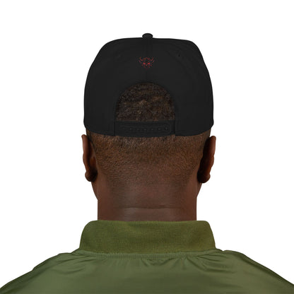 Snapback Hat — Red Embroidered 'Ungodly' Gothic Script