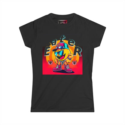 Fun Cartoon "Eater" Women's Softstyle Tee - Vibrant Graphic Tee for Casual Wear