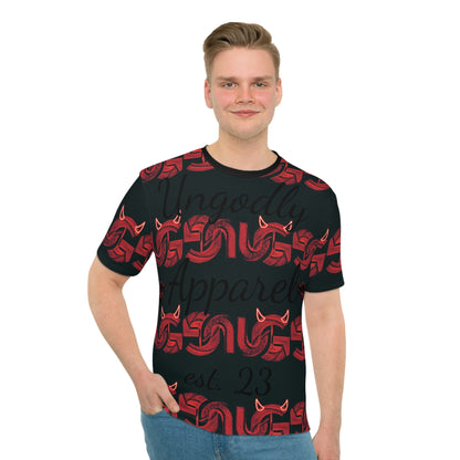 Men's T-Shirt — Ungodly Apparel UG Red Serpent Pattern