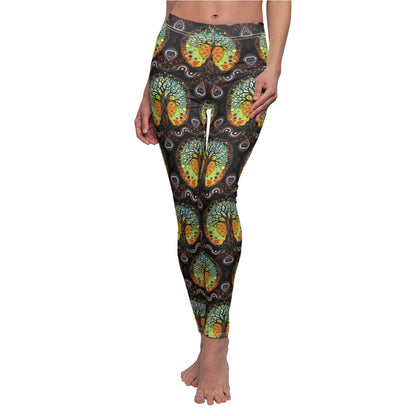 Vibrant "Tree of Life" Print Women's Casual Leggings - Comfort & Style for Everyday Wear