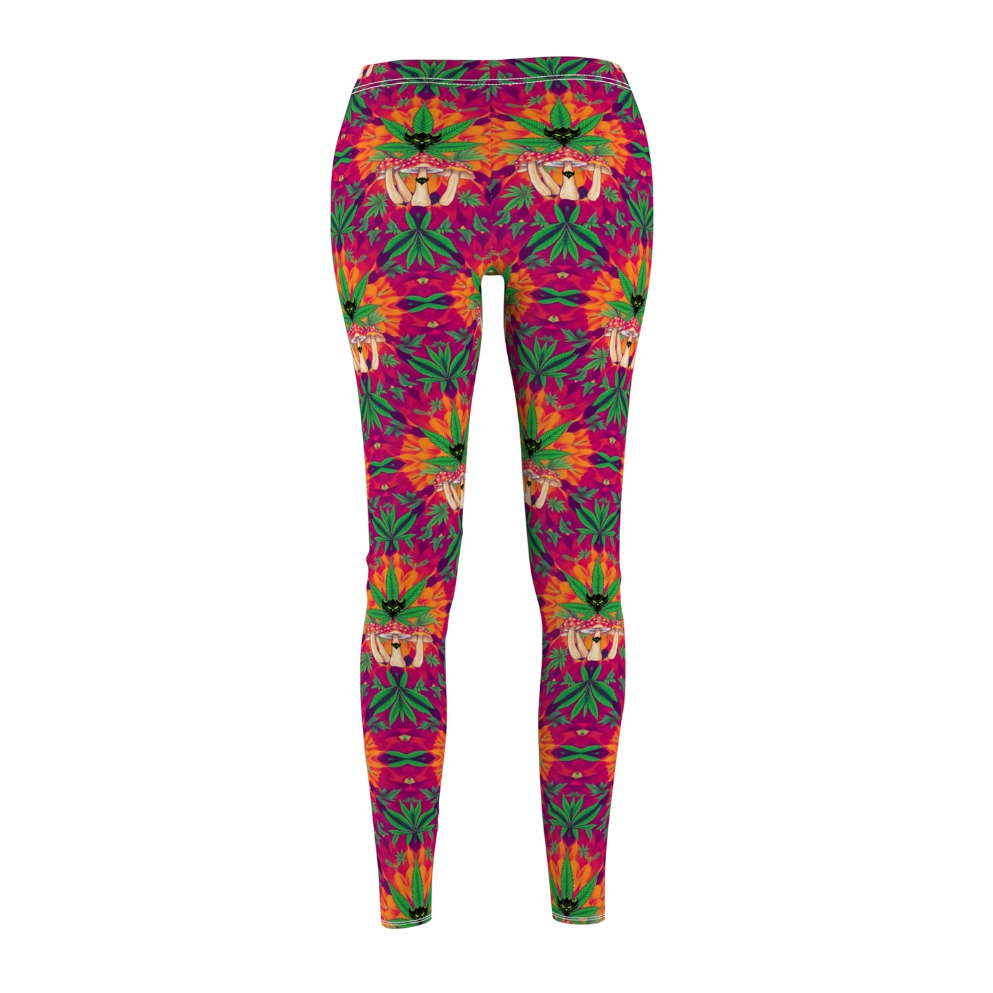 "Marijuana fumes and Shrooms" Tropical Vibes Women's Leggings - Casual, Funky Print for Comfort and Style