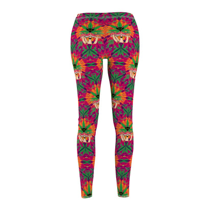 "Marijuana fumes and Shrooms" Tropical Vibes Women's Leggings - Casual, Funky Print for Comfort and Style