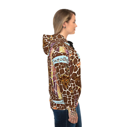 "Ungodly Giraffe" Wildlife Print Athletic Hoodie for Nature Lovers