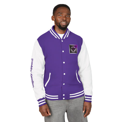 "Hustle and Grind" Letterman Jacket — Neon Collage Heart & 'Hustle Hard' Streetwear