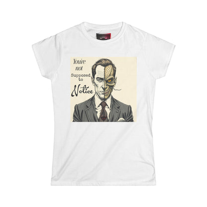 Reptilian Vintage Portrait Tee — "You're Not Supposed to Notice" Graphic Shirt