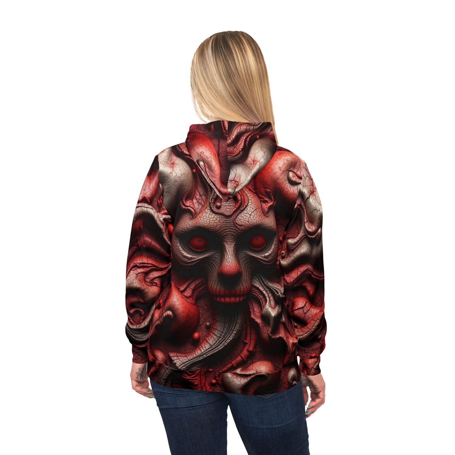 Gritty Skull Hoodie - Unisex Athletic Wear, Streetwear Style, Cryptic Design, Gift for Gamers, Halloween Apparel