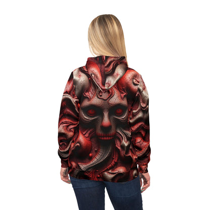 Gritty Skull Hoodie - Unisex Athletic Wear, Streetwear Style, Cryptic Design, Gift for Gamers, Halloween Apparel